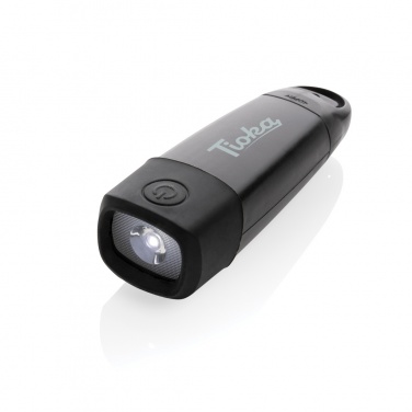 Logo trade promotional gifts image of: Lightwave RCS rplastic USB-rechargeable torch with crank