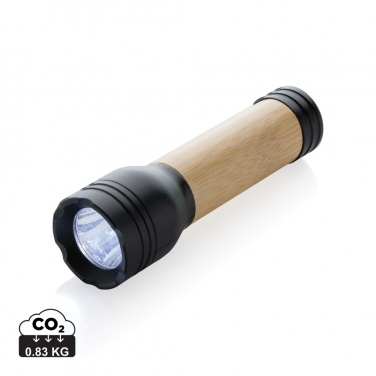 Logo trade promotional merchandise photo of: Lucid 1W RCS certified recycled plastic & bamboo torch