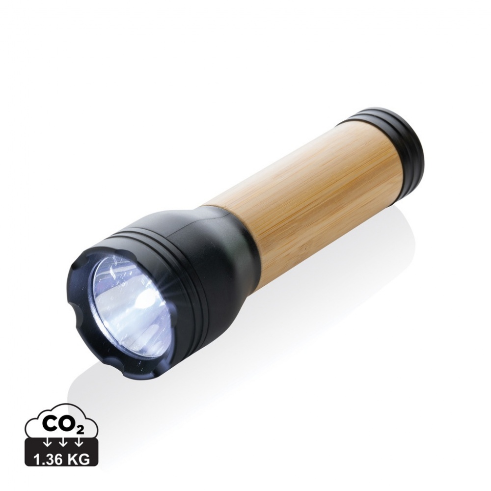 Logo trade promotional gifts image of: Lucid 3W RCS certified recycled plastic & bamboo torch