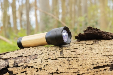 Logo trade promotional giveaways image of: Lucid 3W RCS certified recycled plastic & bamboo torch