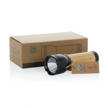 Logo trade promotional items image of: Lucid 3W RCS certified recycled plastic & bamboo torch