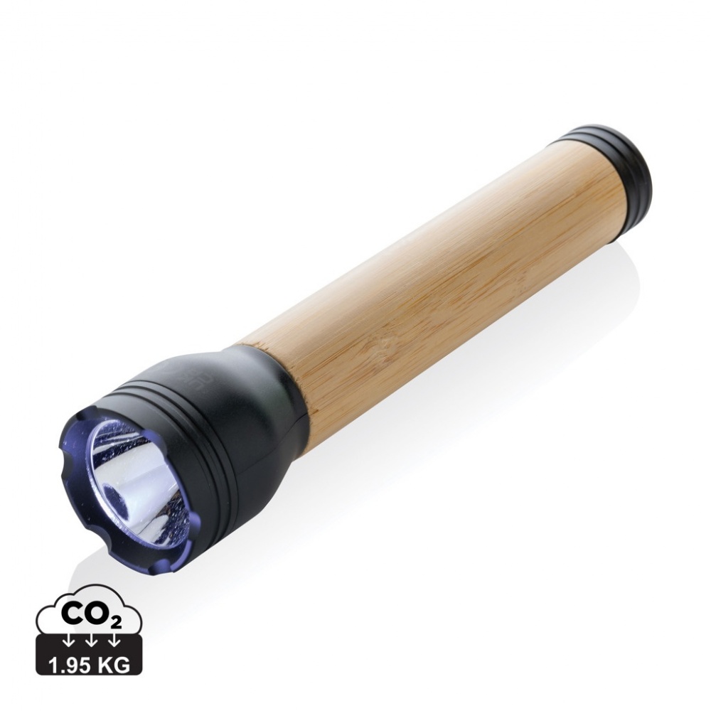 Logotrade promotional products photo of: Lucid 5W RCS certified recycled plastic & bamboo torch