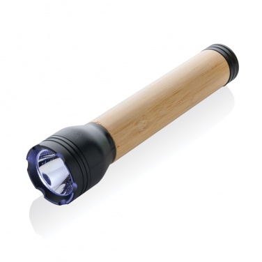 Logo trade promotional products image of: Lucid 5W RCS certified recycled plastic & bamboo torch