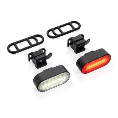 Logotrade business gifts photo of: Lumino RCS recycled plastic USB re-chargeable bike light set