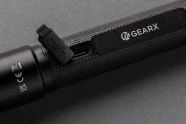 Logo trade promotional giveaway photo of: Gear X RCS recycled aluminum USB-rechargeable torch