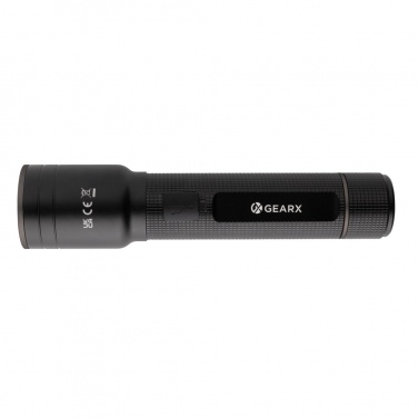 Logotrade promotional item image of: RCS recycled aluminum USB-rechargeable heavy duty torch