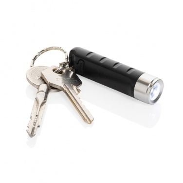 Logo trade promotional item photo of: Globix RCS recycled plastic USB re-chargeable keychain torch