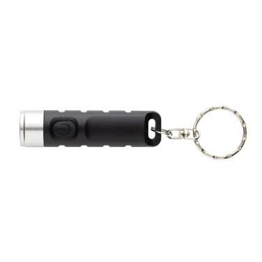 Logo trade advertising products image of: Globix RCS recycled plastic USB re-chargeable keychain torch