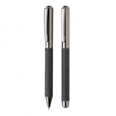 Logo trade promotional merchandise photo of: Recycled leather pen set