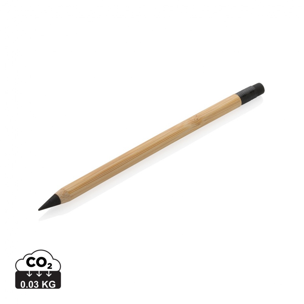 Logo trade advertising products image of: Bamboo infinity pencil with eraser