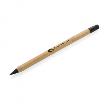 Logo trade promotional merchandise photo of: Bamboo infinity pencil with eraser