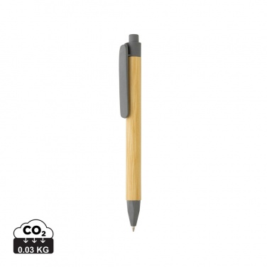 Logo trade business gifts image of: Write responsible recycled paper barrel pen