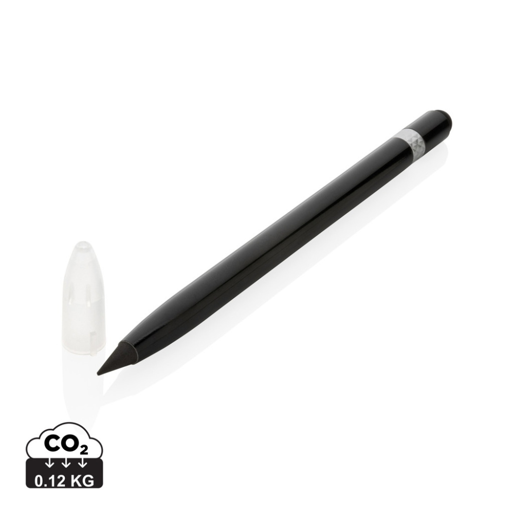 Logo trade promotional giveaway photo of: Aluminum inkless pen with eraser