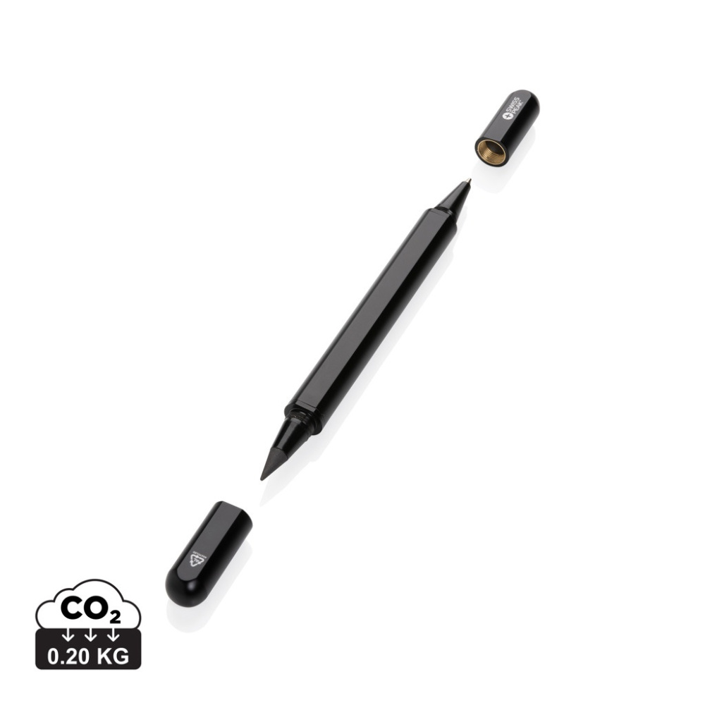 Logo trade advertising products image of: Swiss Peak Storm RCS recycled aluminum dual tip pen