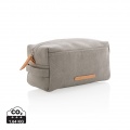 Canvas toiletry bag PVC free, grey