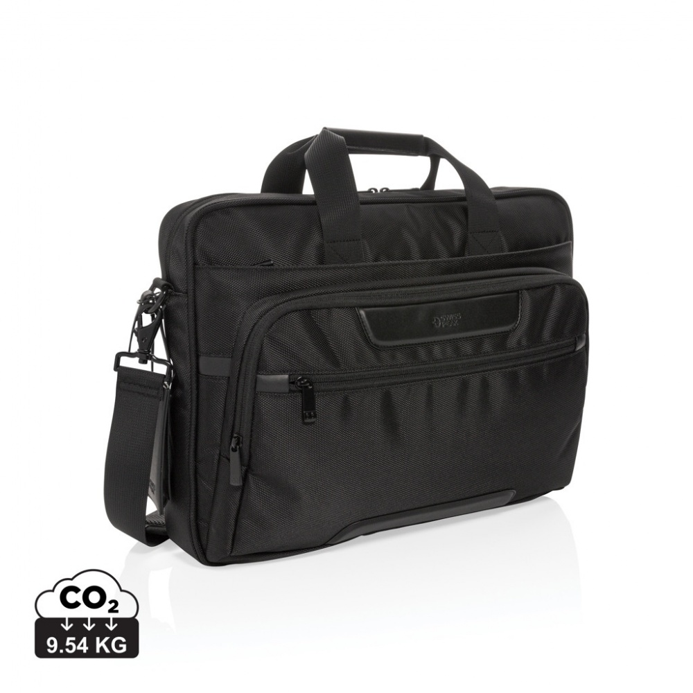 Logo trade promotional products image of: Swiss Peak RPET Voyager RFID 15.6" laptop bag