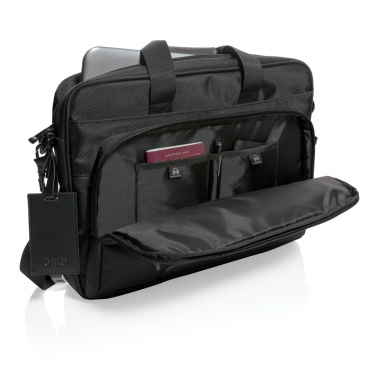 Logo trade promotional merchandise picture of: Swiss Peak RPET Voyager RFID 15.6" laptop bag