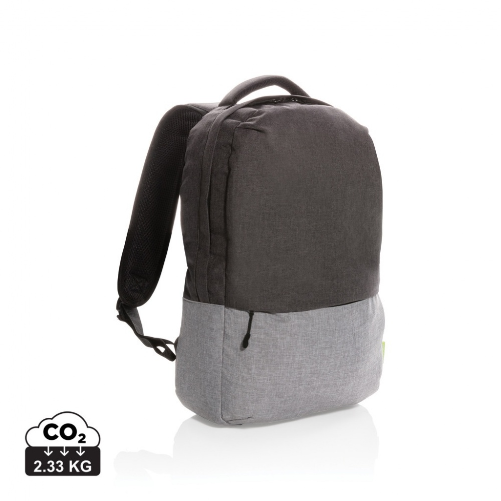 Logo trade promotional giveaway photo of: Duo colour RPET 15.6" RFID laptop backpack PVC free