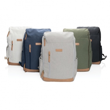 Logo trade promotional giveaway photo of: Impact AWARE™ 16 oz. recycled canvas 15" laptop backpack