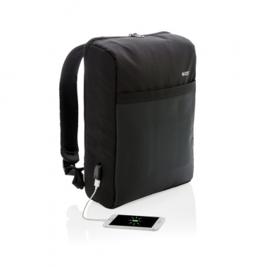 Logo trade promotional merchandise picture of: Swiss Peak 15" anti-theft RFID & USB backpack PVC free