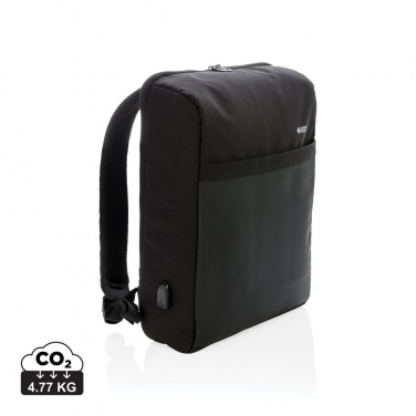 Logotrade promotional merchandise picture of: Swiss Peak 15" anti-theft RFID & USB backpack PVC free