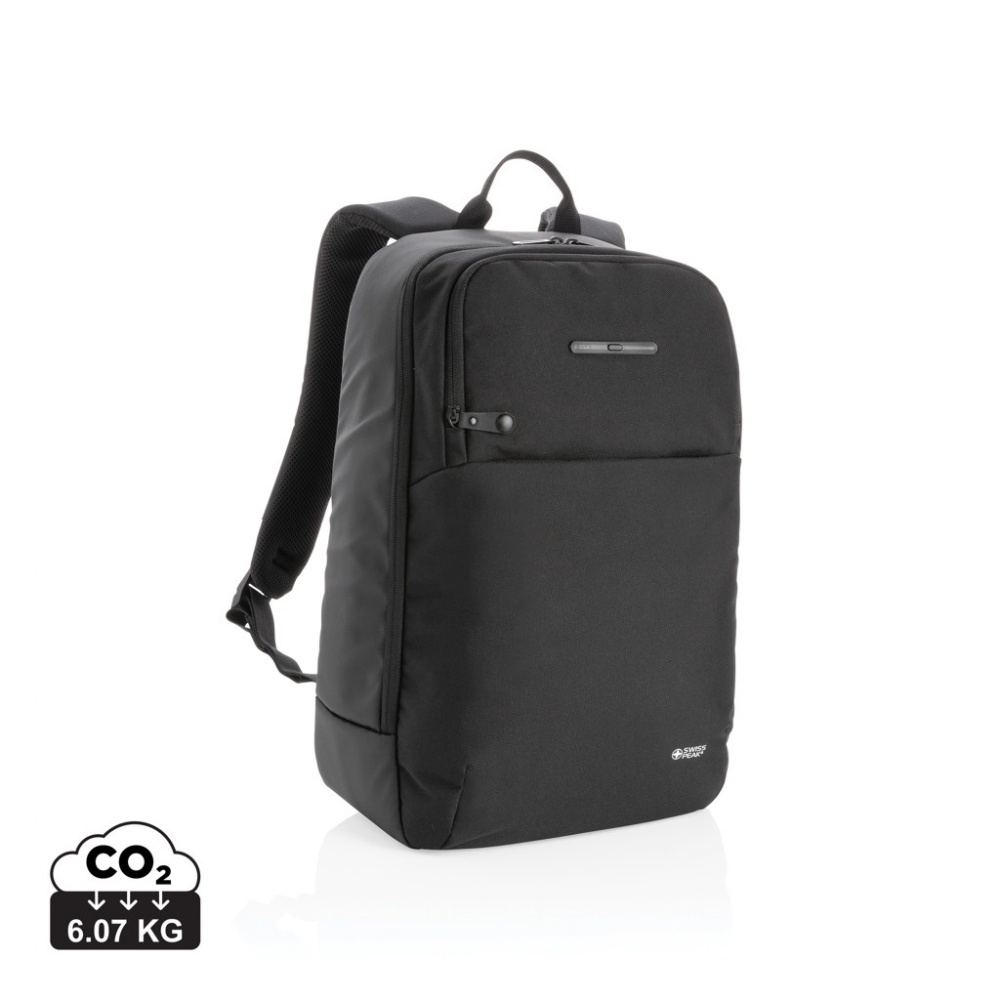 Logo trade promotional products image of: Swiss Peak laptop backpack with UV-C steriliser pocket