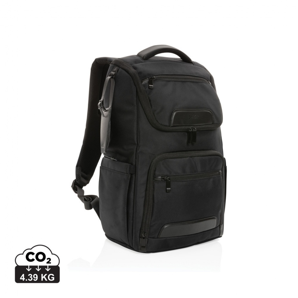 Logo trade promotional giveaways picture of: Swiss Peak AWARE™ RPET Voyager 15.6" laptop backpack