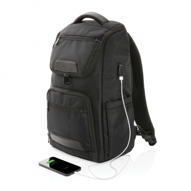 Logotrade promotional product picture of: Swiss Peak AWARE™ RPET Voyager 15.6" laptop backpack