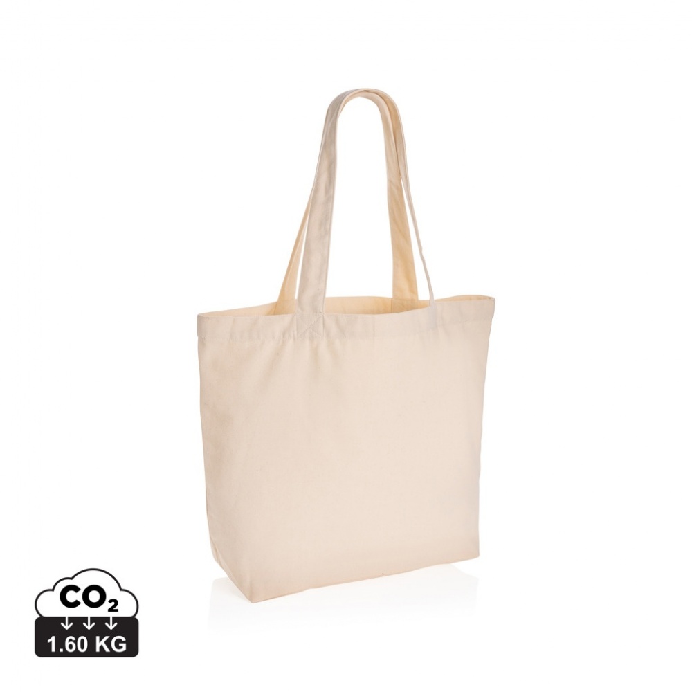 Logo trade promotional merchandise photo of: Impact Aware™ 240 gsm rcanvas shopper w/pocket undyed