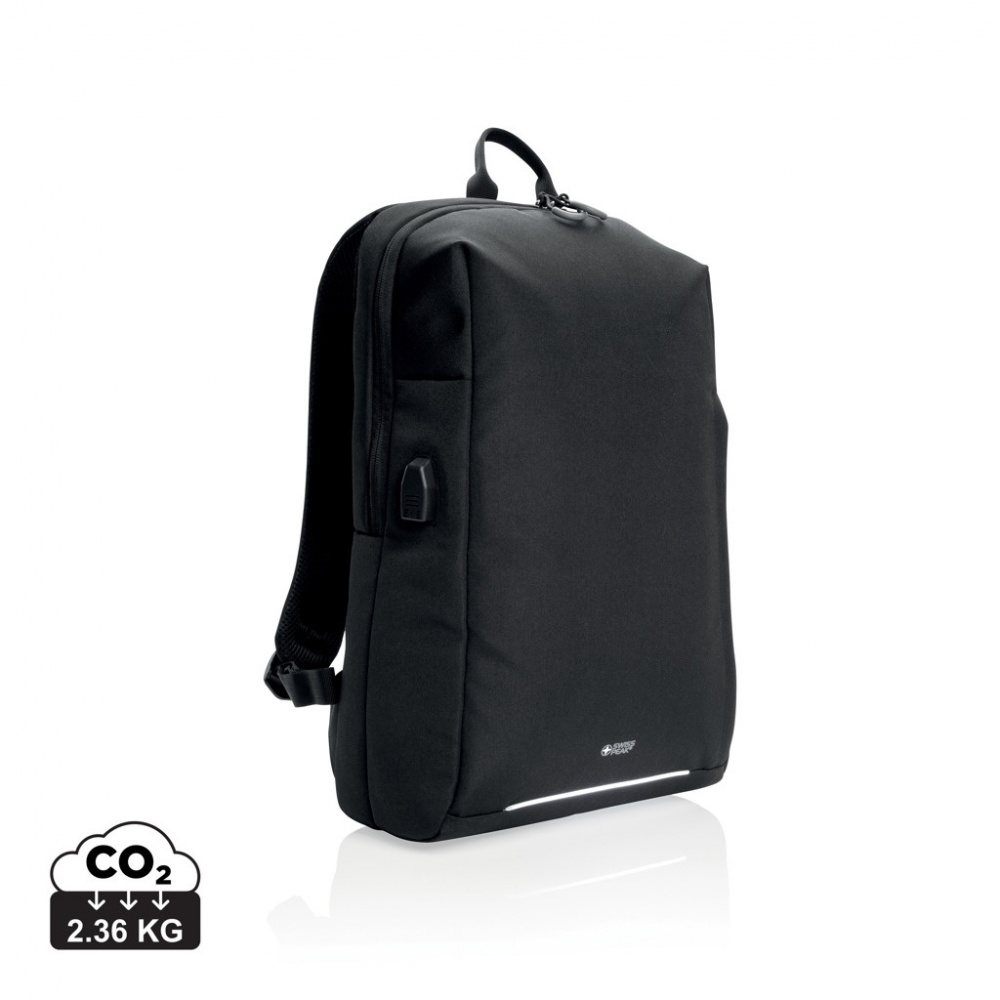 Logo trade promotional giveaway photo of: Swiss Peak AWARE™ RFID and USB A laptop backpack