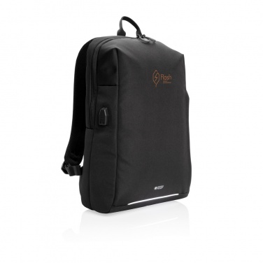 Logo trade promotional gift photo of: Swiss Peak AWARE™ RFID and USB A laptop backpack