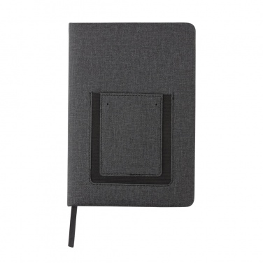 Logo trade advertising products image of: Deluxe A5 Notebook with phone pocket