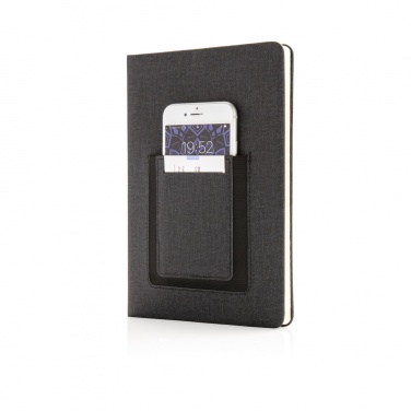 Logo trade business gift photo of: Deluxe A5 Notebook with phone pocket