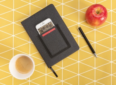 Logo trade promotional giveaway photo of: Deluxe A5 Notebook with phone pocket