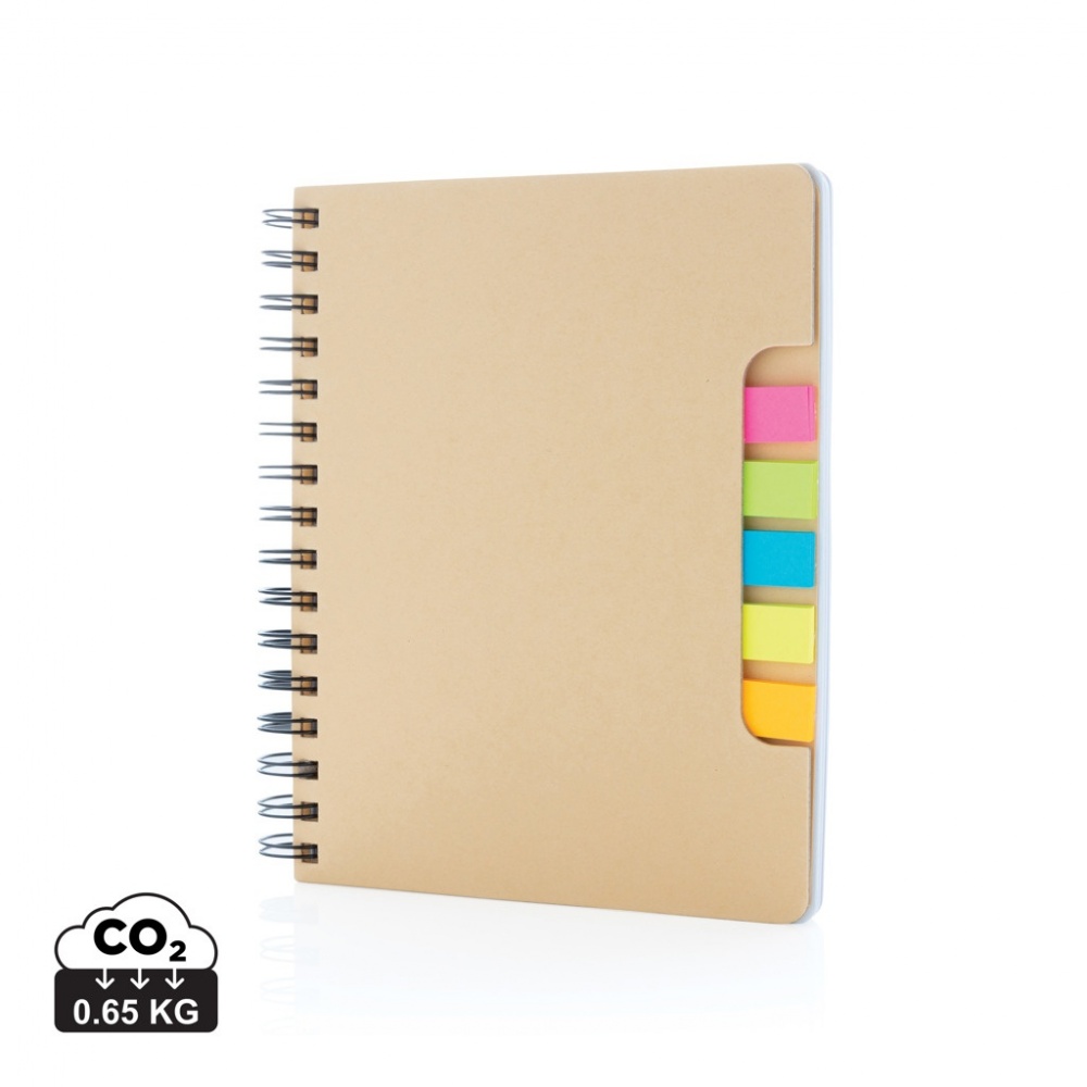 Logotrade promotional merchandise photo of: A5 Kraft spiral notebook with sticky notes