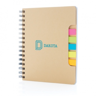 Logotrade promotional merchandise photo of: A5 Kraft spiral notebook with sticky notes