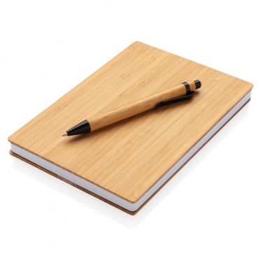 Logo trade advertising products image of: A5 Bamboo notebook & pen set