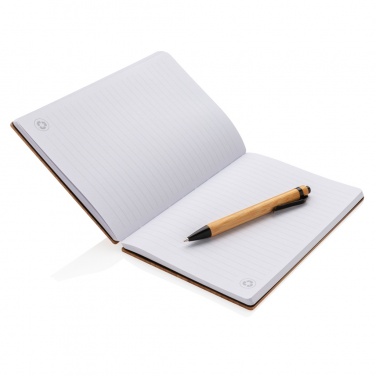 Logo trade promotional merchandise picture of: A5 Bamboo notebook & pen set