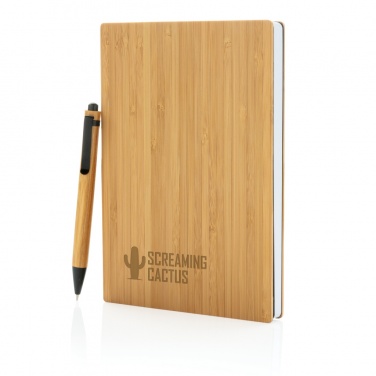 Logotrade advertising product picture of: A5 Bamboo notebook & pen set