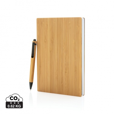 Logo trade promotional product photo of: A5 Bamboo notebook & pen set