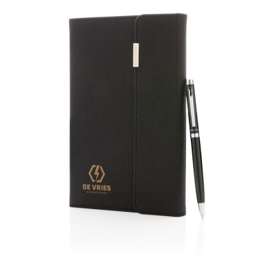 Logo trade advertising products image of: Swiss Peak deluxe A5 notebook and pen set