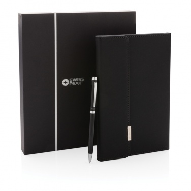 Logo trade promotional product photo of: Swiss Peak deluxe A5 notebook and pen set