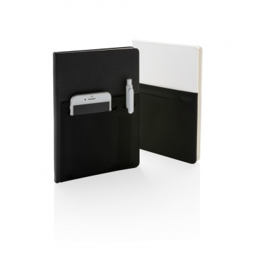 Logo trade promotional giveaways image of: A5 Deluxe notebook with smart pockets