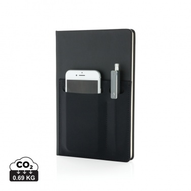 Logotrade promotional giveaway image of: A5 Deluxe notebook with smart pockets