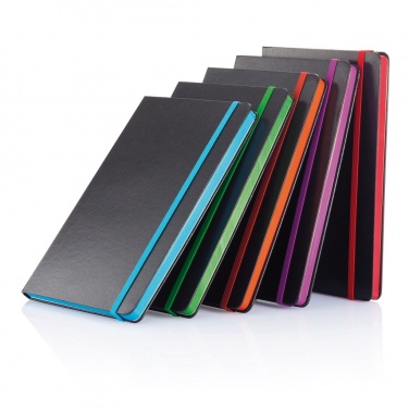 Logotrade promotional items photo of: Deluxe hardcover A5 notebook with coloured side