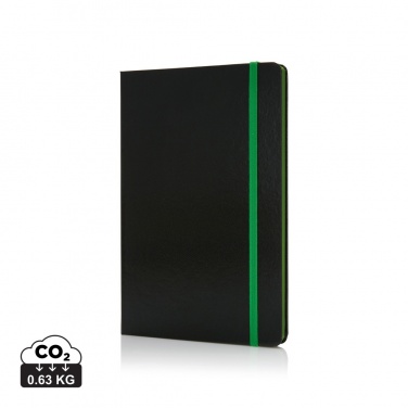 Logotrade promotional giveaway image of: Deluxe hardcover A5 notebook with coloured side