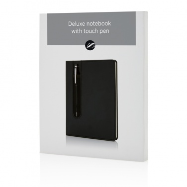 Logo trade promotional merchandise image of: Standard hardcover PU A5 notebook with stylus pen