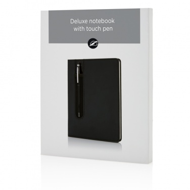 Logo trade corporate gift photo of: Standard hardcover PU A5 notebook with stylus pen