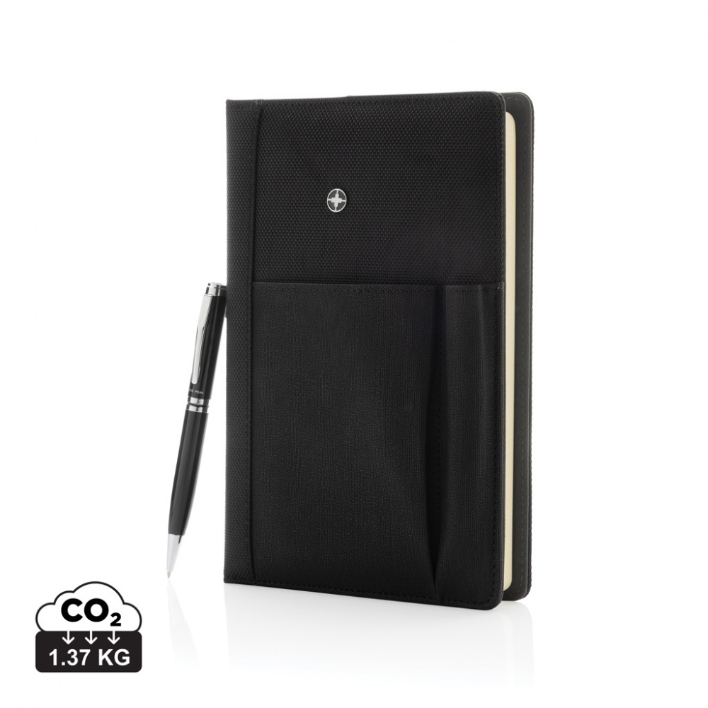 Logotrade promotional merchandise image of: Refillable notebook and pen set