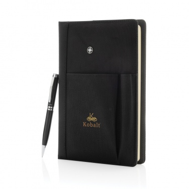 Logo trade promotional items image of: Refillable notebook and pen set